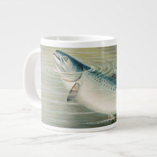 California Salmon by S.A. Kilbourne, Vintage Fish Giant Coffee Mug