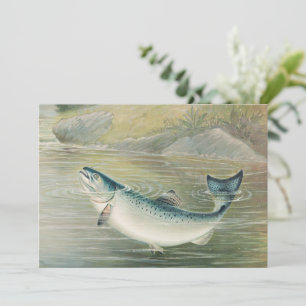 California Salmon by S.A. Kilbourne, Vintage Fish Invitation