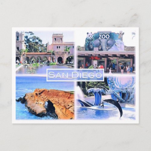 California _  San Diego _ Mosaic _ USA _ Postcard