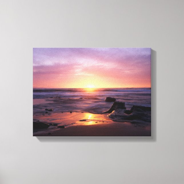 California, San Diego, Sunset Cliffs, Sunset 4 Canvas Print (Front)