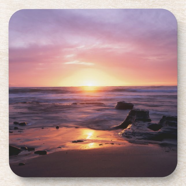 California, San Diego, Sunset Cliffs, Sunset 4 Coaster (Front)