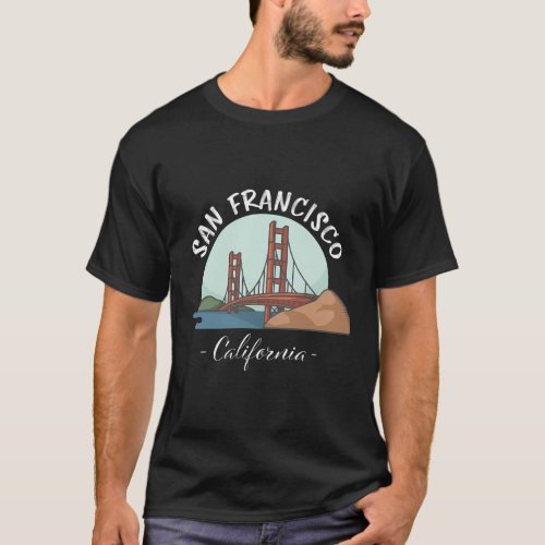California San Francisco Golden Gate Bridge T_Shirt
