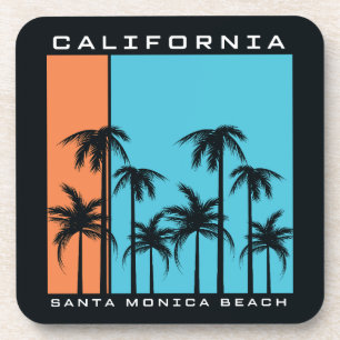 California Santa Monica Beach Beverage Coaster