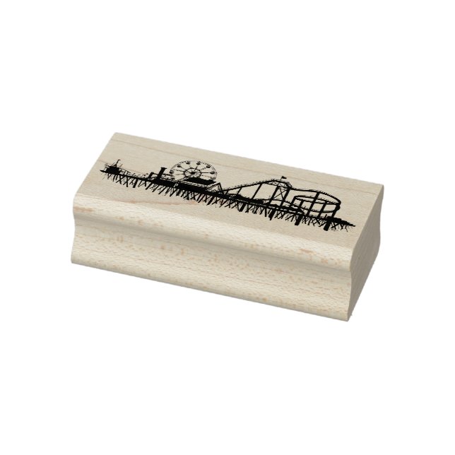 California Santa Monica CA Pier Beach Ferris Wheel Rubber Stamp (Stamp)