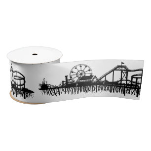 California Santa Monica CA Pier Beach Ferris Wheel Satin Ribbon