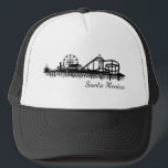 California Santa Monica CA Pier Beach Ferris Wheel Trucker Hat<br><div class="desc">Design features an original pen-and-ink illustration of the Santa Monica Pier in Santa Monica,  California. Coordinating designs available.

This design is also available on other products. Don't see what you're looking for? Need help with customization? Contact Rebecca to have something designed just for you.</div>