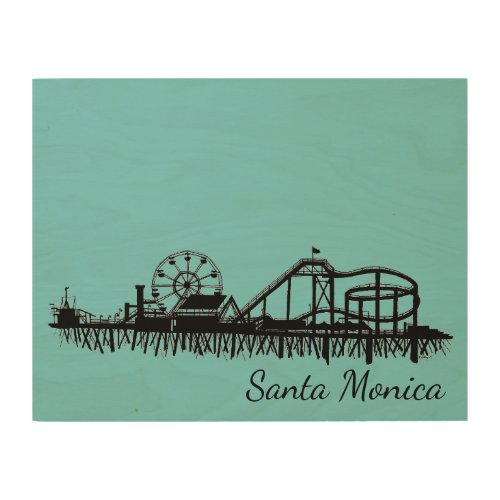 California Santa Monica CA Pier Beach Ferris Wheel Wood Wall Decor