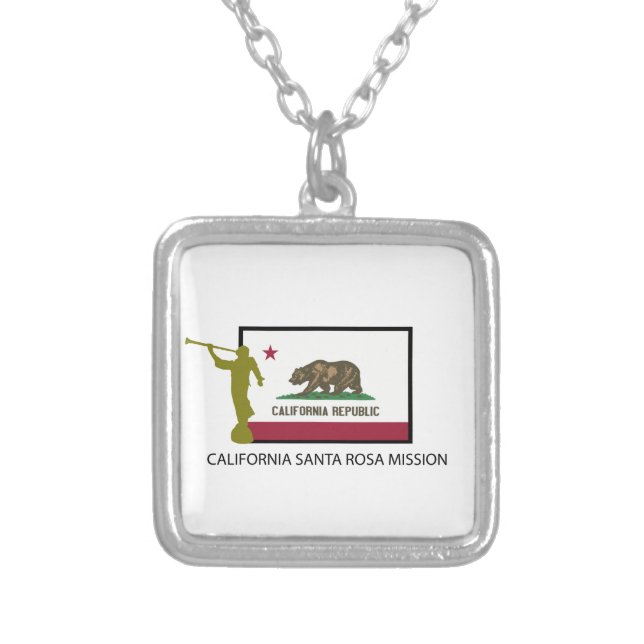 CALIFORNIA SANTA ROSA MISSION LDS CTR SILVER PLATED NECKLACE (Front)