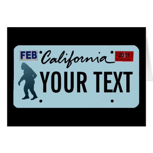 California Sasquatch License Plate