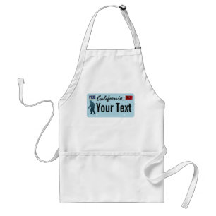 California Sasquatch License Plate Adult Apron