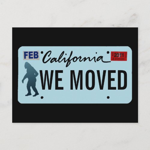 California Sasquatch License Plate Announcement Postcard
