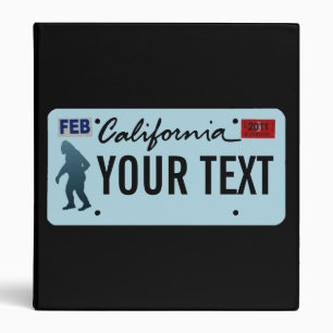 California Sasquatch License Plate Binder