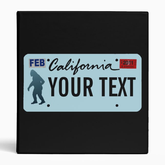 California Sasquatch License Plate Binder (Front)