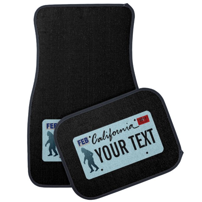 California Sasquatch License Plate Car Floor Mat (Set)