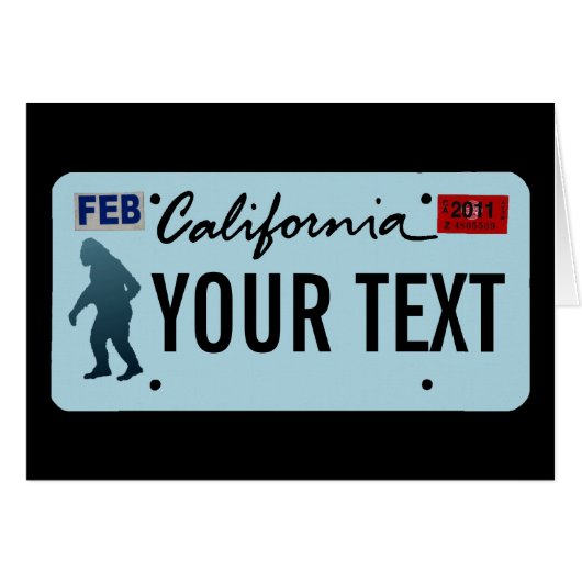 California Sasquatch License Plate Cards (Front Horizontal)