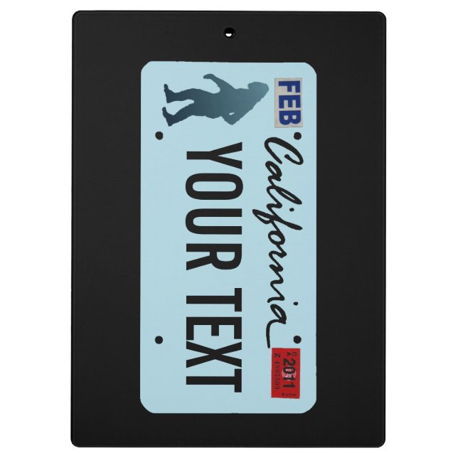 California Sasquatch License Plate Clipboard (Back)