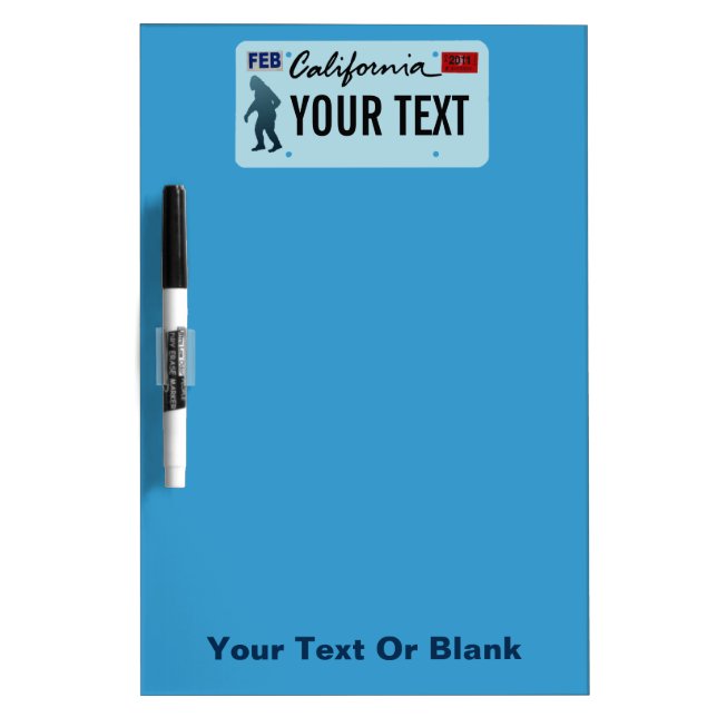 California Sasquatch License Plate Dry Erase Board (Front)
