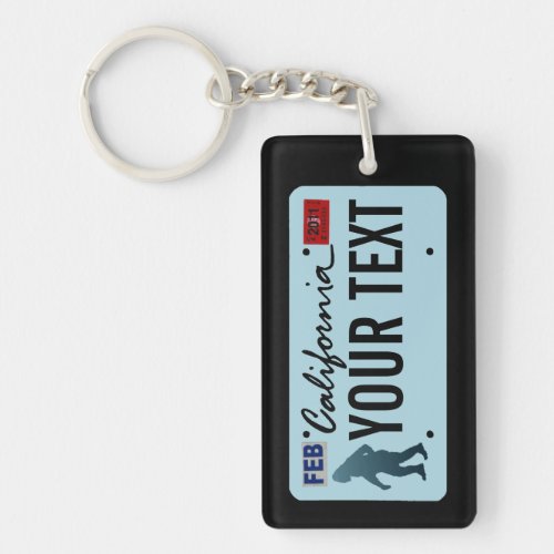 California Sasquatch License Plate Keychain