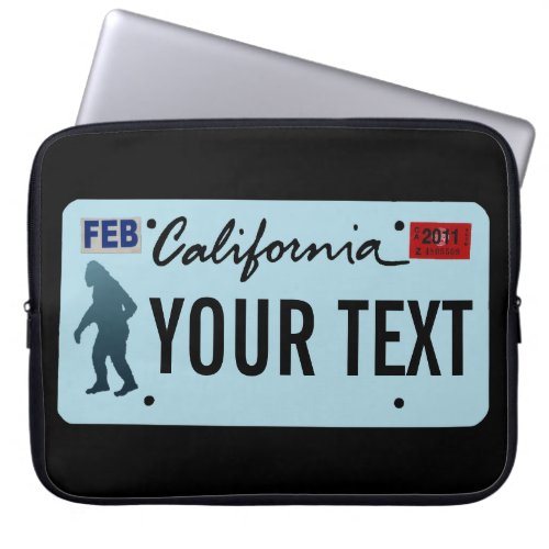 California Sasquatch License Plate Laptop Sleeve