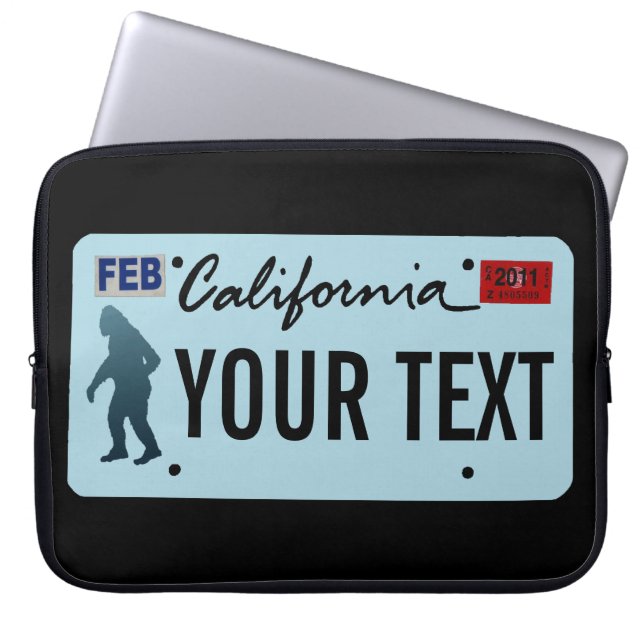 California Sasquatch License Plate Laptop Sleeve (Front)
