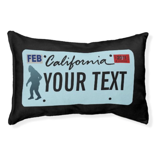 California Sasquatch License Plate Pet Bed
