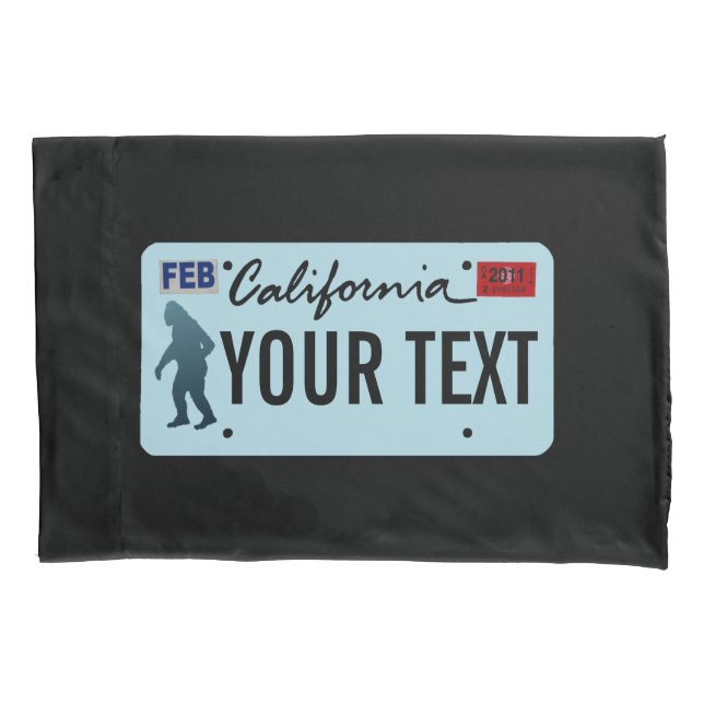 California Sasquatch License Plate Pillowcase (Front)