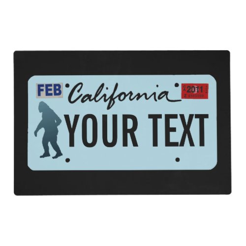 California Sasquatch License Plate Placemat
