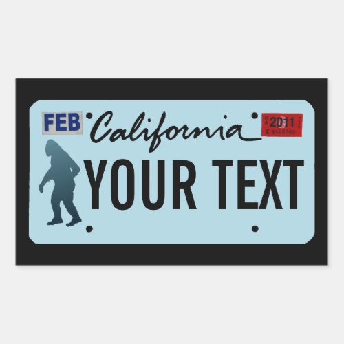 California Sasquatch License Plate Rectangular Sticker