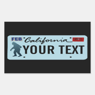 California Sasquatch License Plate Rectangular Sticker