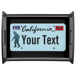 California Sasquatch License Plate Serving Tray