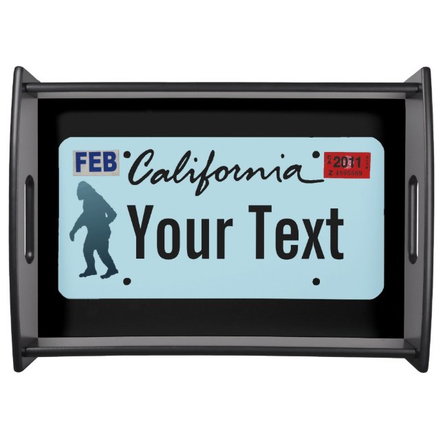 California Sasquatch License Plate Serving Tray (Front)