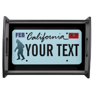 California Sasquatch License Plate Serving Tray