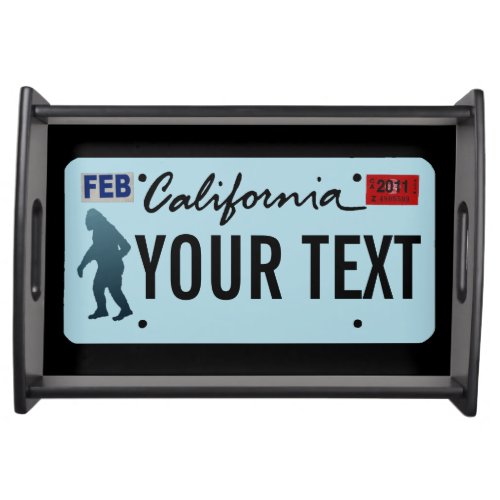 California Sasquatch License Plate Serving Tray