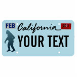 California Sasquatch License Plate Statuette<br><div class="desc">The dark silhouette of Sasquatch (Bigfoot) on a blank California license plate. Add your own text. License plates for additional states and other entities (Canadian provinces, foreign countries) upon request. Some people date modern interest to 1958 when large footprints were found in Del Norte County, California by a bulldozer operator...</div>