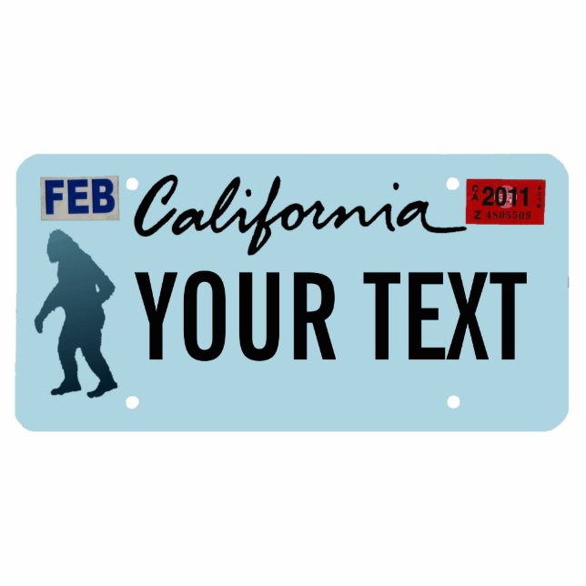 California Sasquatch License Plate Statuette (Front)