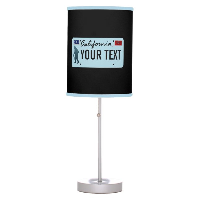 California Sasquatch License Plate Table Lamp (Front)