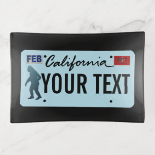 California Sasquatch License Plate Trinket Tray