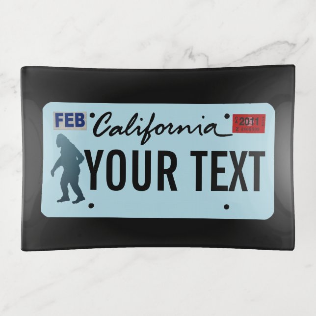 California Sasquatch License Plate Trinket Tray (Front)