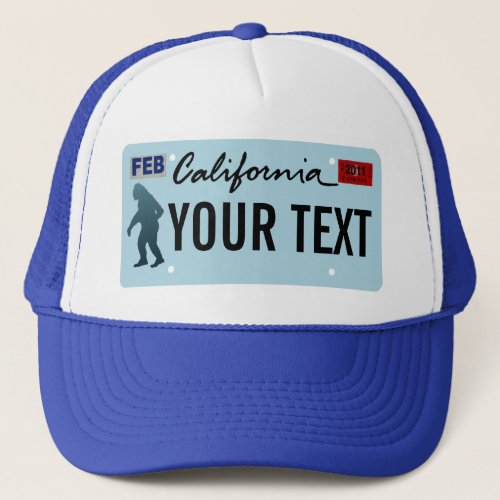 California Sasquatch License Plate Trucker Hat