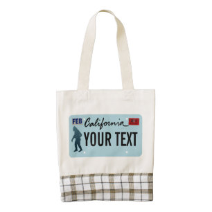 California Sasquatch License Plate Zazzle HEART Tote Bag