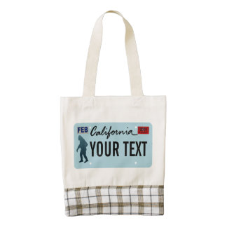 California Sasquatch License Plate Zazzle HEART Tote Bag