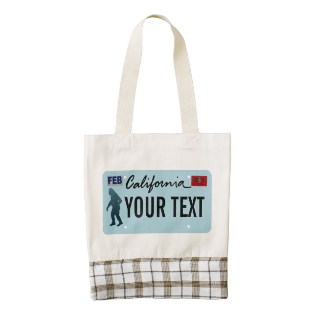 California Sasquatch License Plate Zazzle HEART Tote Bag (Front)