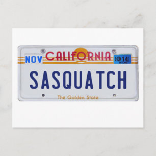 California Sasquatch License Postcard