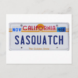 California Sasquatch License Postcard