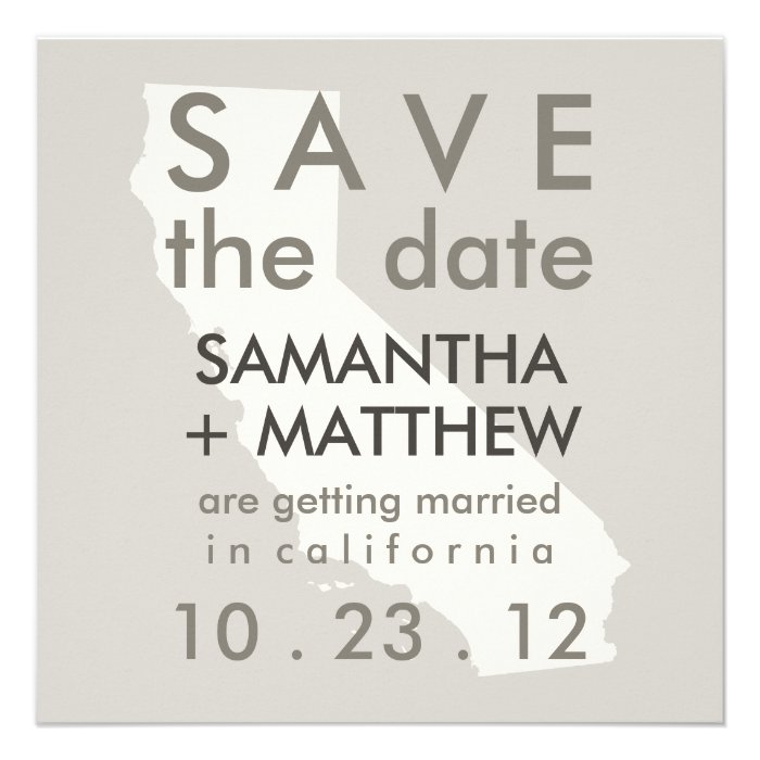 California Save the Date Cards Custom Invitations