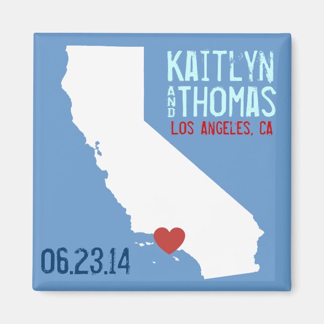 California Save the Date - Customizable City Magnet (Front)