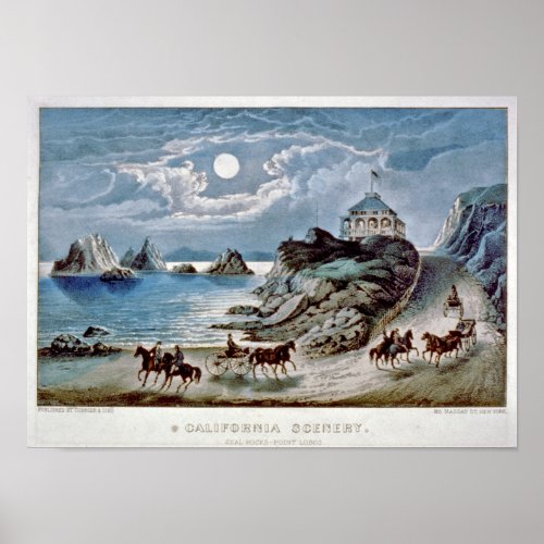 California scenery Seal rocks_Point Lobos Poster
