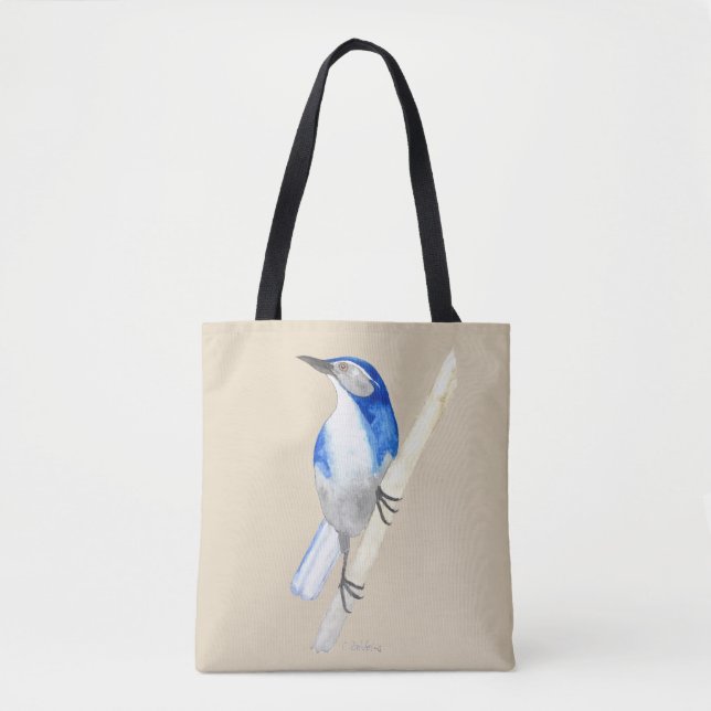 California Scrub Jay Tote Bag (Front)
