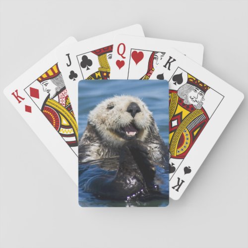 California Sea Otter Enhydra lutris grooms Playing Cards
