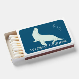 california seal wedding matchboxes